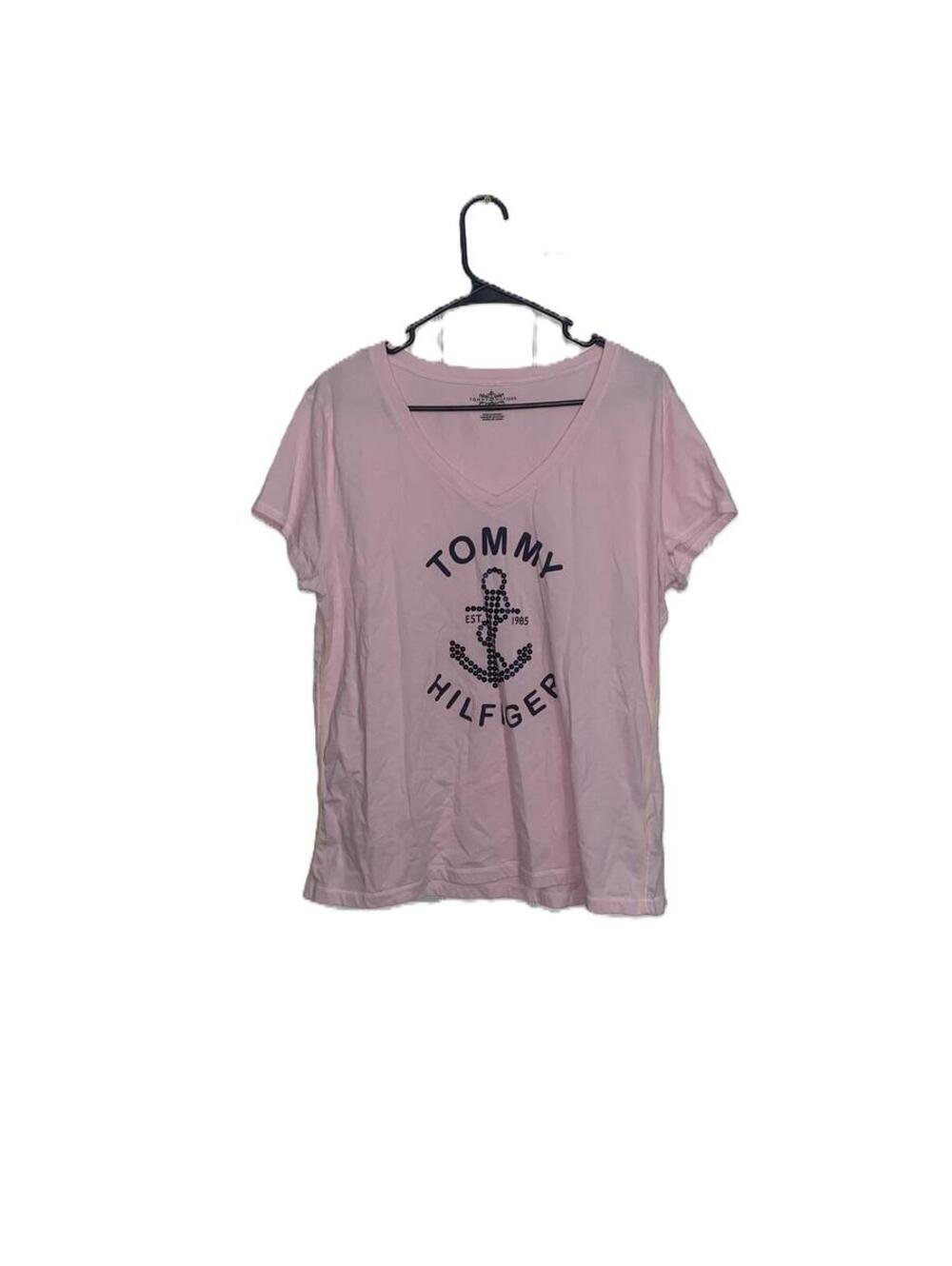 Tommy Hilfiger Pink Anchor Tee Y2K Coastal Summer Baby Pink XL